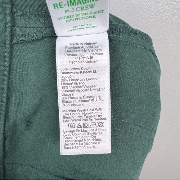 J. Crew Tall Lizzie High Rise Patch Pocket Wide Leg Pants Green Size 30T - Picture 9 of 9